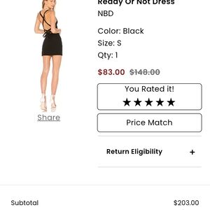 NBD Black Backless Dress